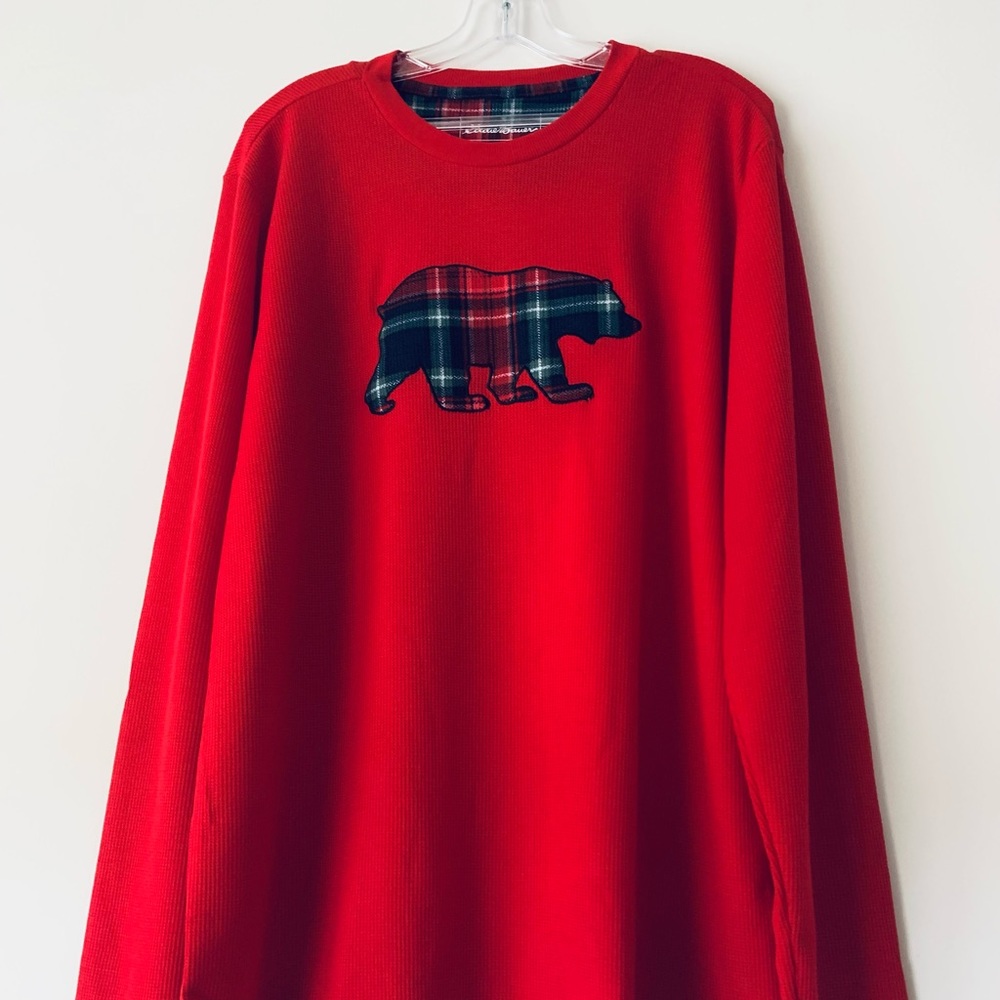 NWT Eddie Bauer Sleep Set in Plaid Men Size L Red Holiday Christmas